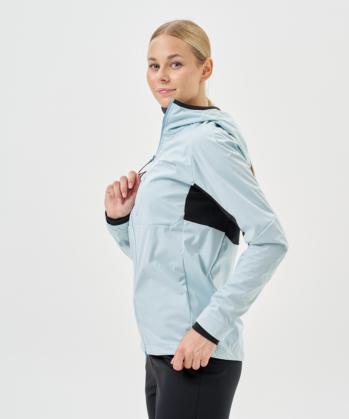 Тренировочная куртка Nordski PRO TOUR HOOD Aqua/Black W